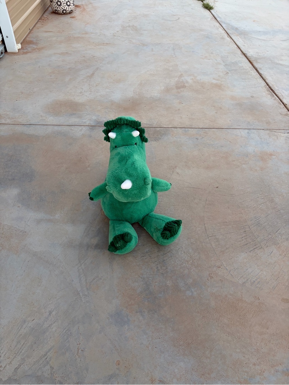 Green Giggle Scape Plush  Toy Triceratops Dino